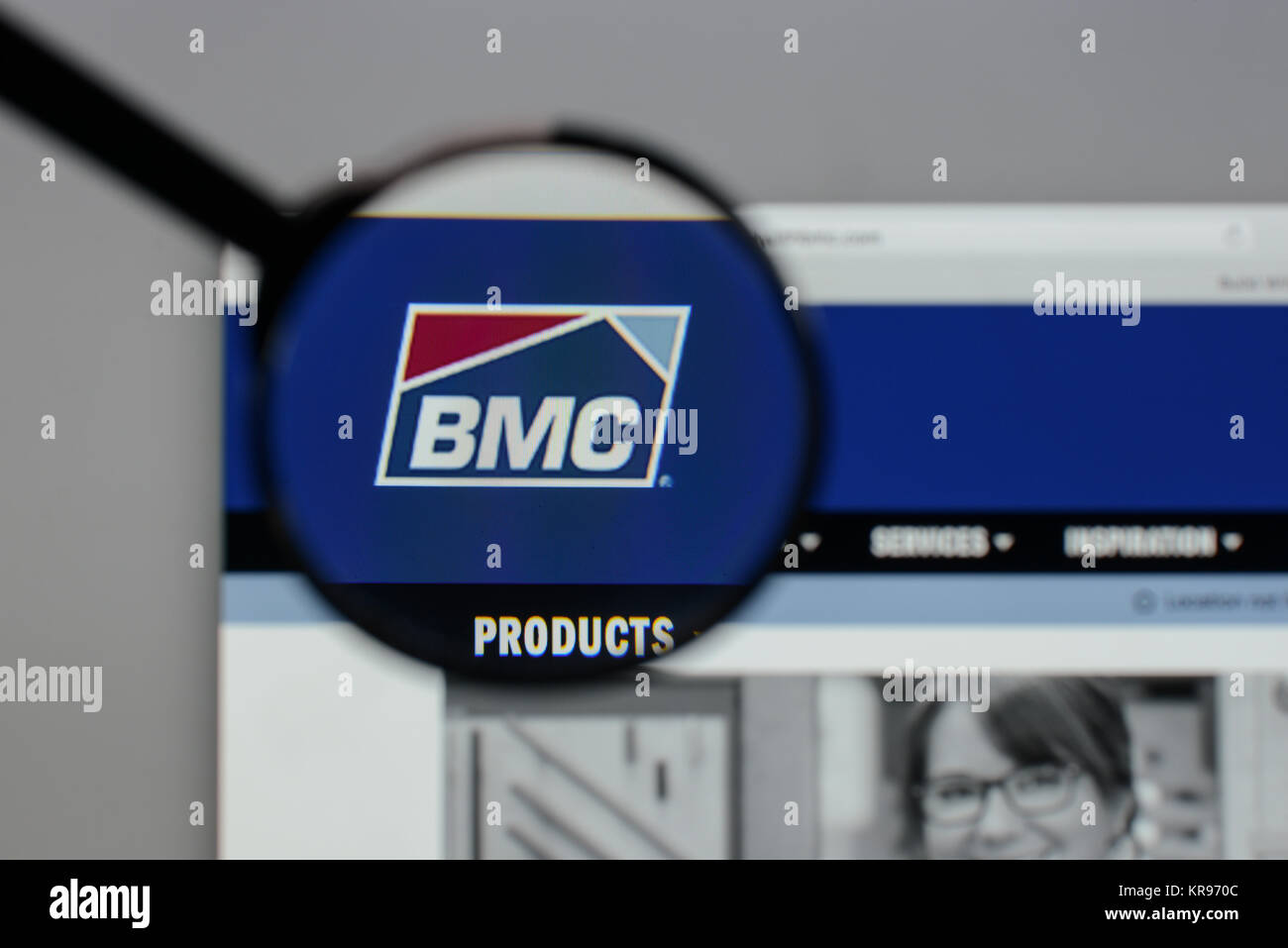 Milano, Italia - 10 agosto 2017: BMC Stock Holdings logo sulla homepage del sito web. Foto Stock
