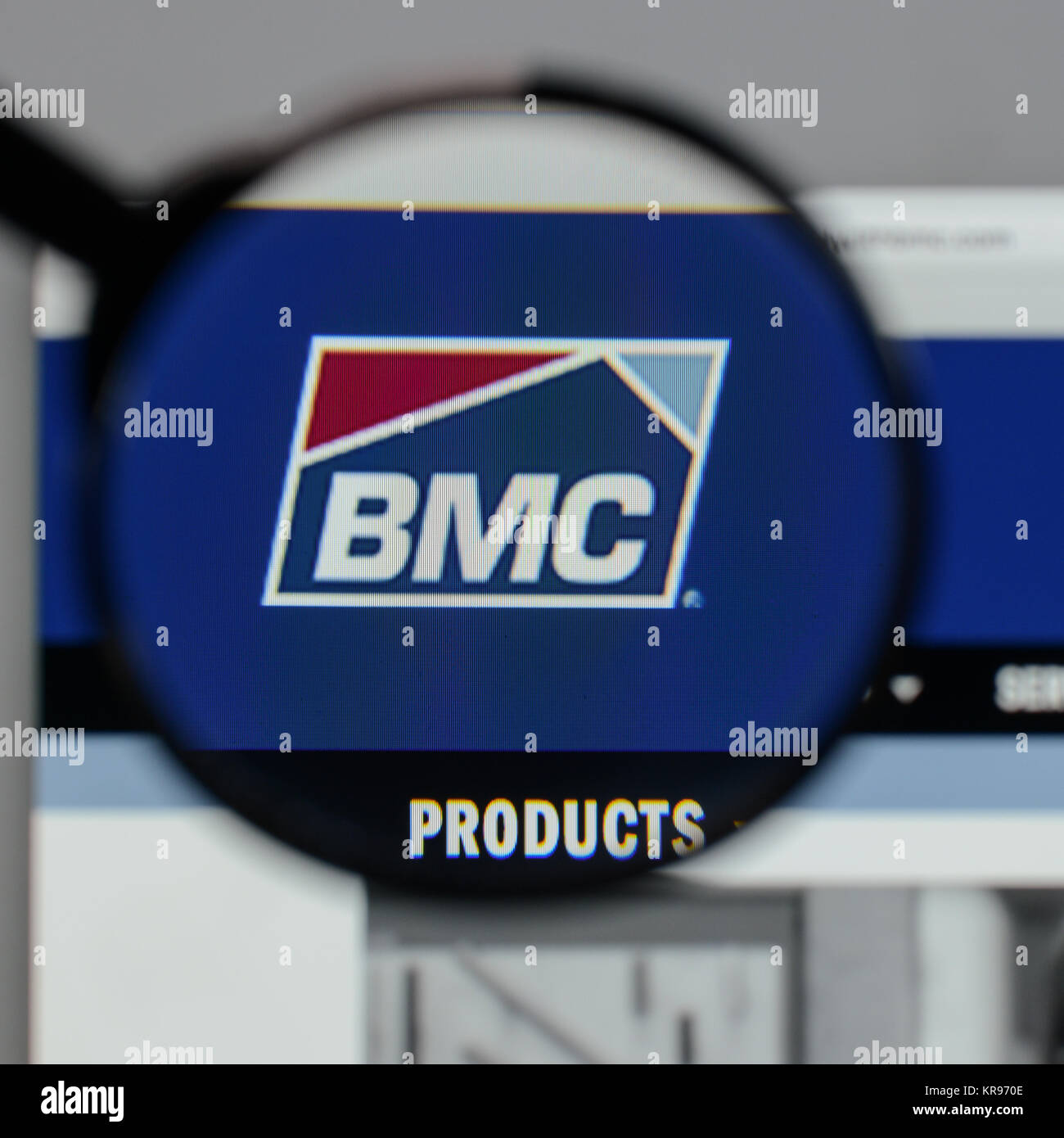 Milano, Italia - 10 agosto 2017: BMC Stock Holdings logo sulla homepage del sito web. Foto Stock