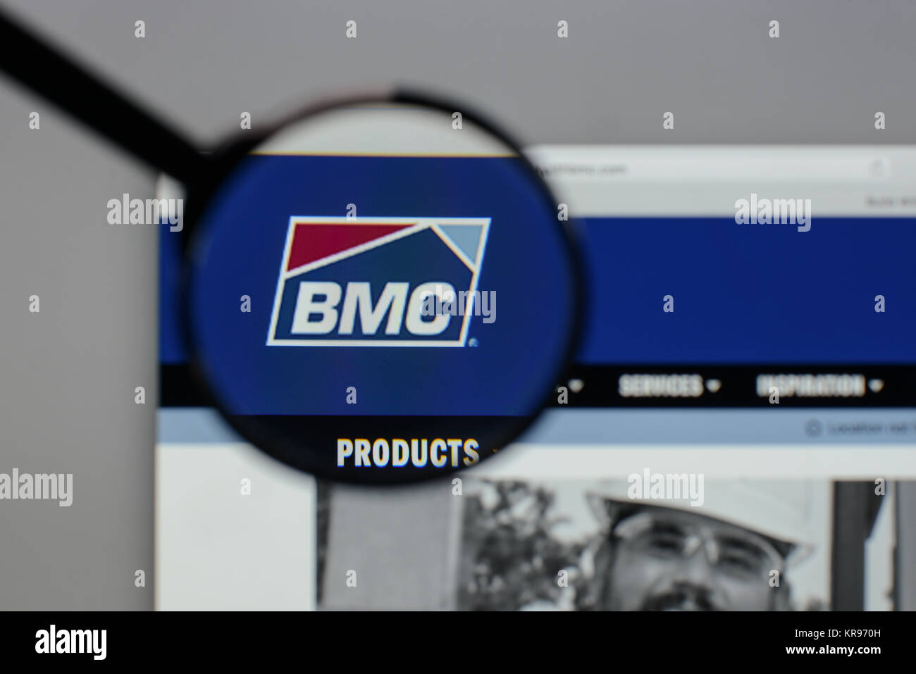 Milano, Italia - 10 agosto 2017: BMC Stock Holdings logo sulla homepage del sito web. Foto Stock
