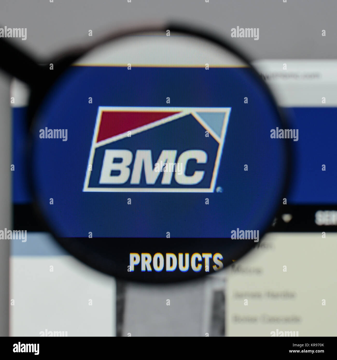 Milano, Italia - 10 agosto 2017: BMC Stock Holdings logo sulla homepage del sito web. Foto Stock