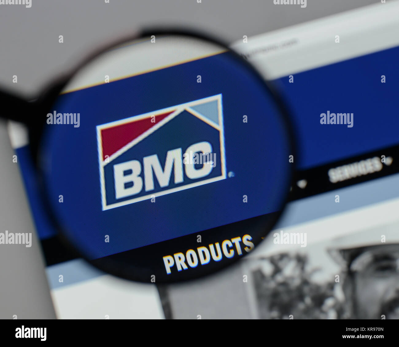 Milano, Italia - 10 agosto 2017: BMC Stock Holdings logo sulla homepage del sito web. Foto Stock