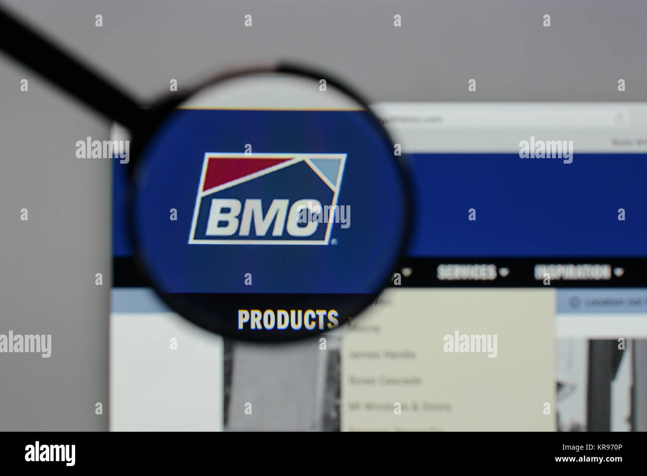 Milano, Italia - 10 agosto 2017: BMC Stock Holdings logo sulla homepage del sito web. Foto Stock