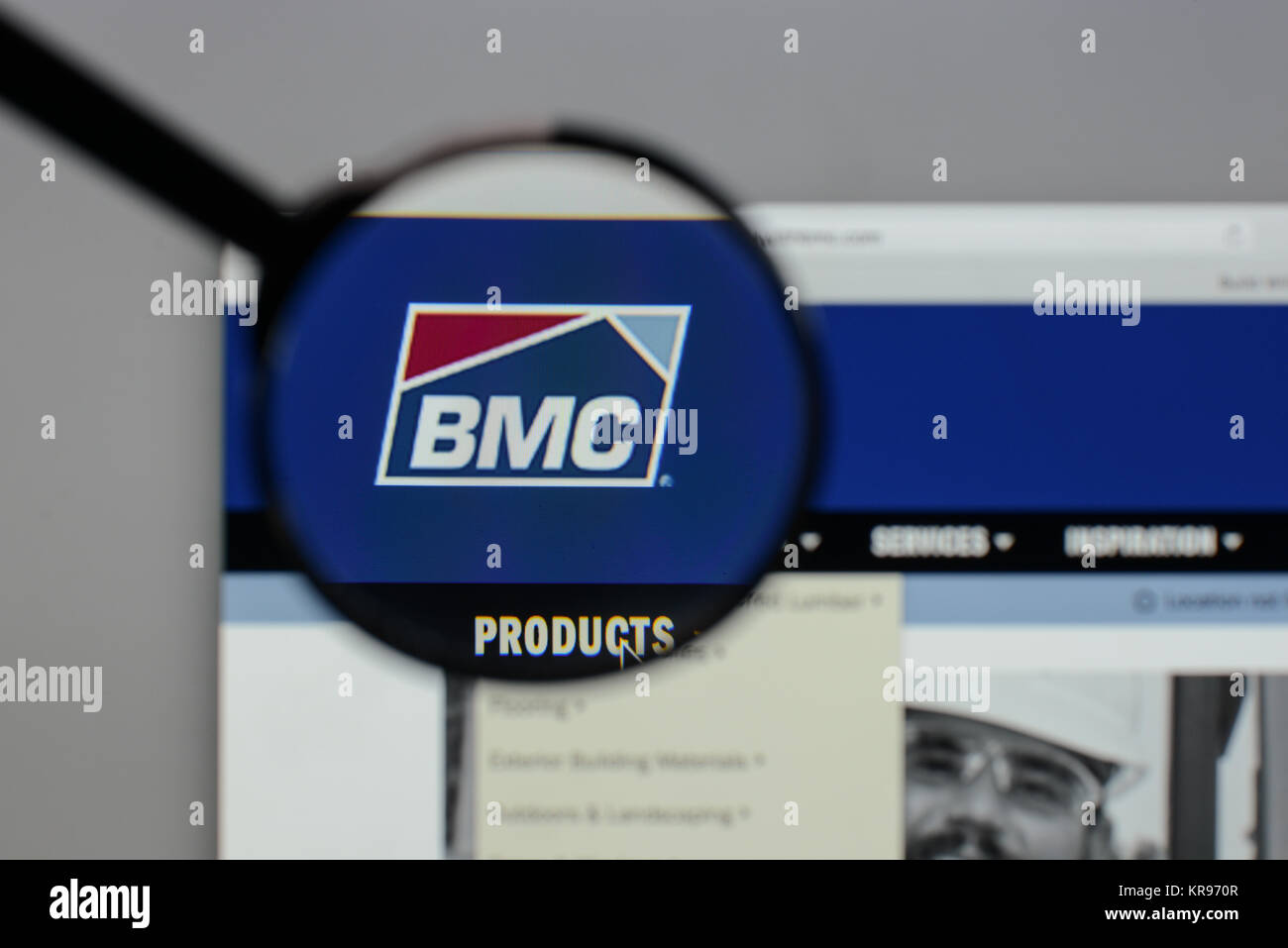 Milano, Italia - 10 agosto 2017: BMC Stock Holdings logo sulla homepage del sito web. Foto Stock