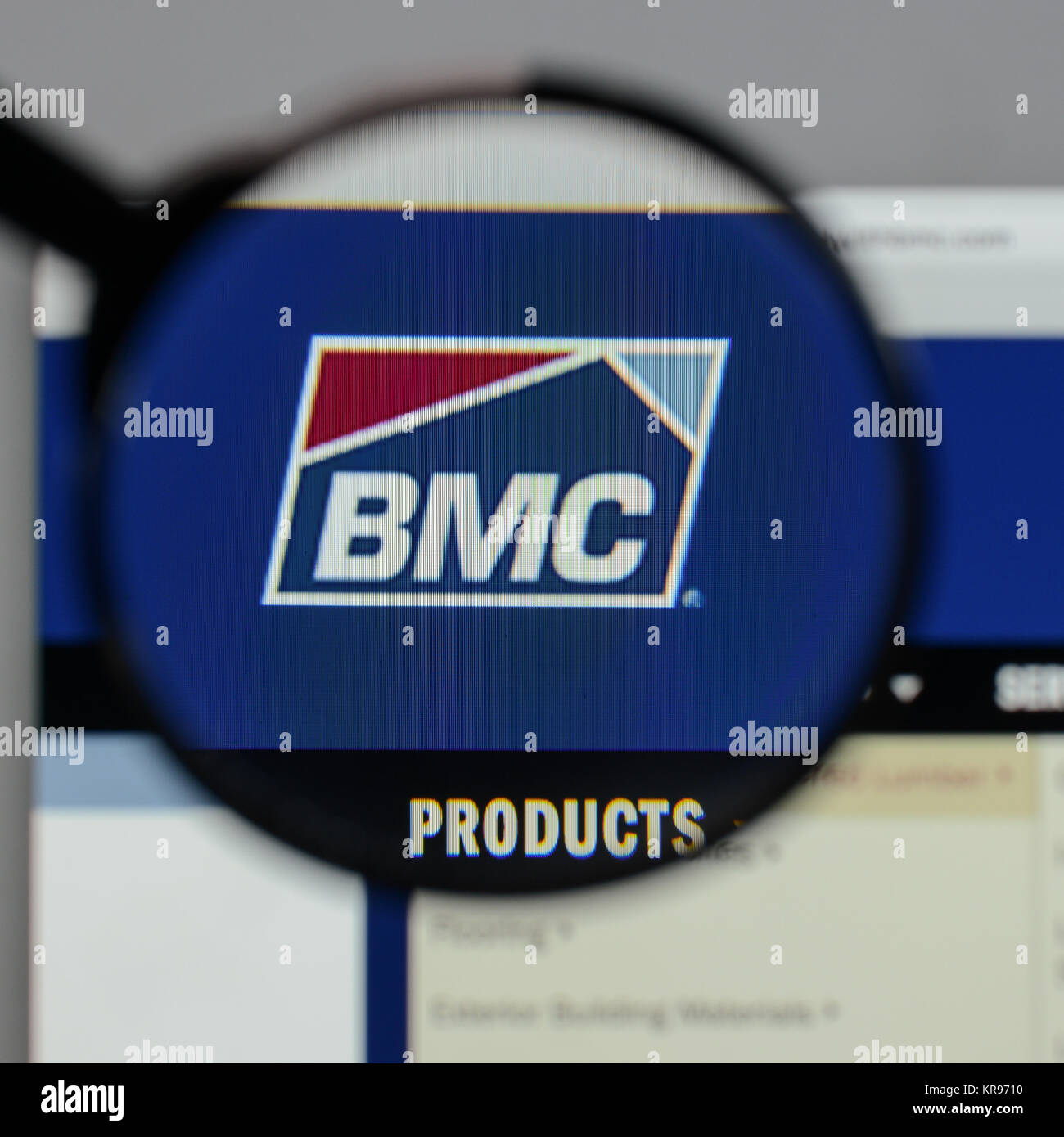 Milano, Italia - 10 agosto 2017: BMC Stock Holdings logo sulla homepage del sito web. Foto Stock