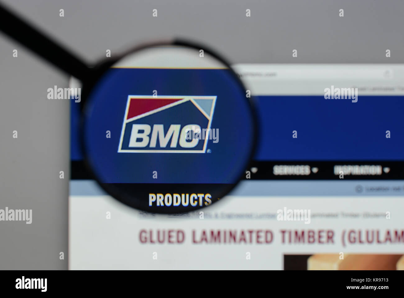 Milano, Italia - 10 agosto 2017: BMC Stock Holdings logo sulla homepage del sito web. Foto Stock