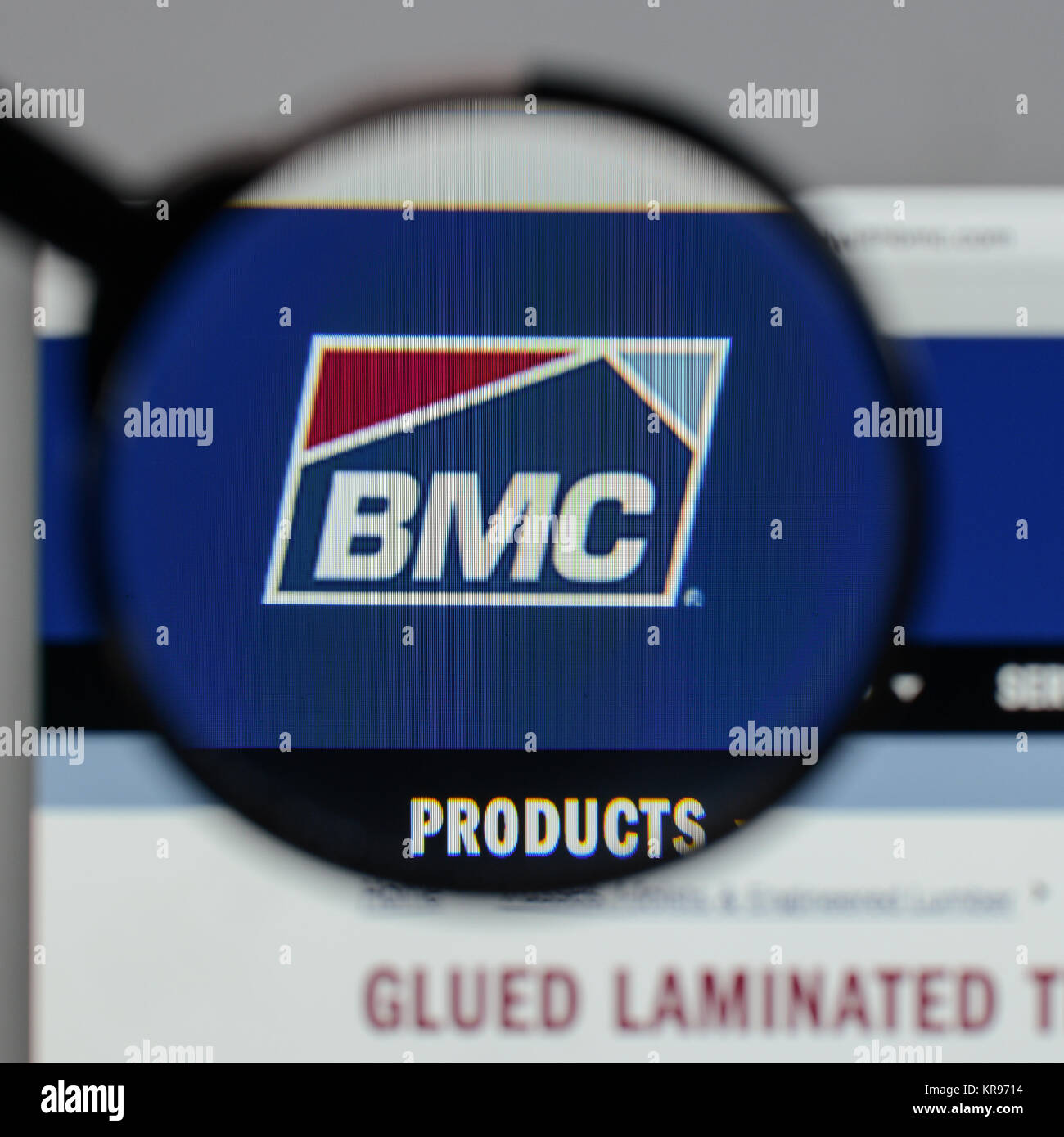 Milano, Italia - 10 agosto 2017: BMC Stock Holdings logo sulla homepage del sito web. Foto Stock