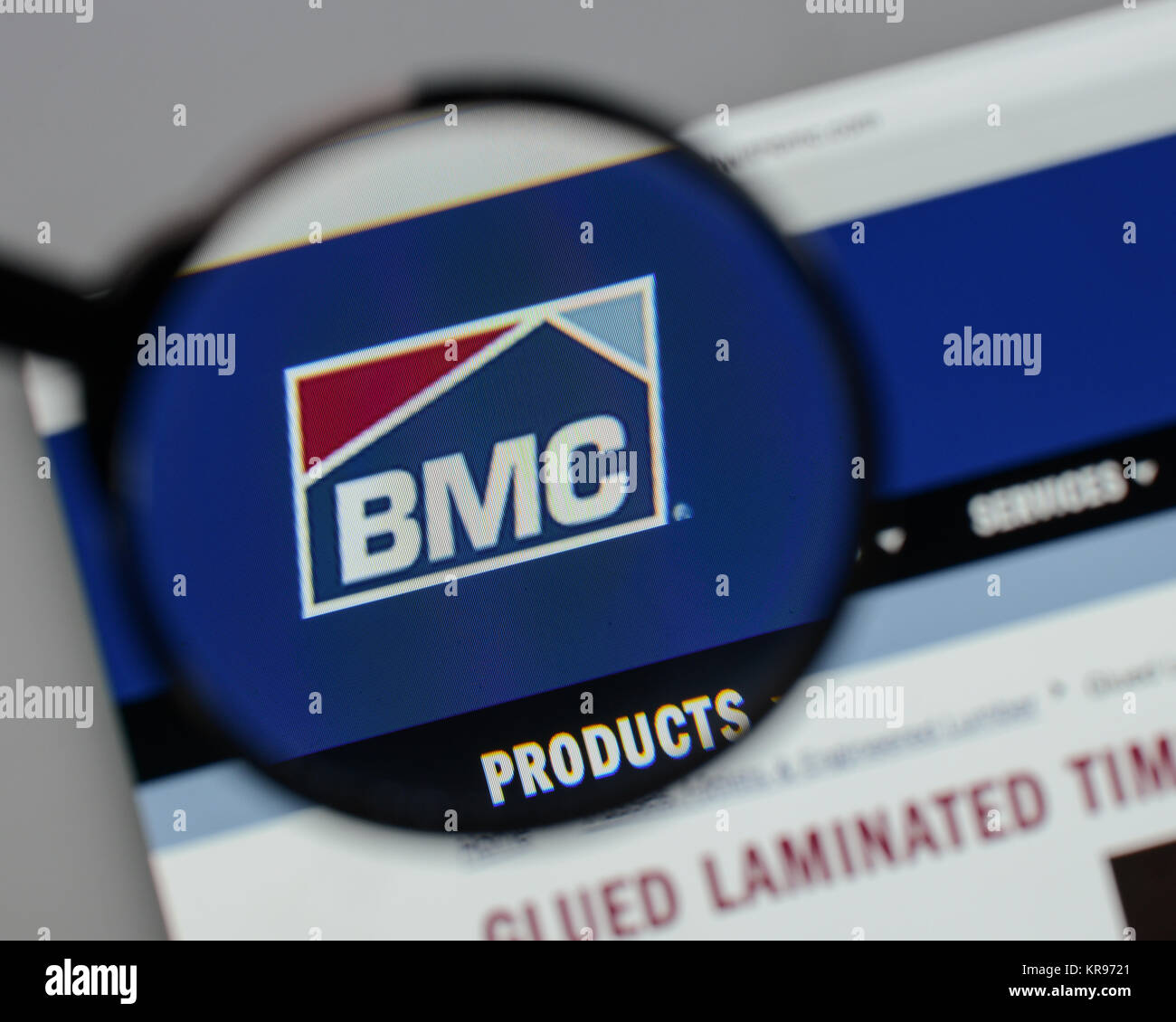Milano, Italia - 10 agosto 2017: BMC Stock Holdings logo sulla homepage del sito web. Foto Stock