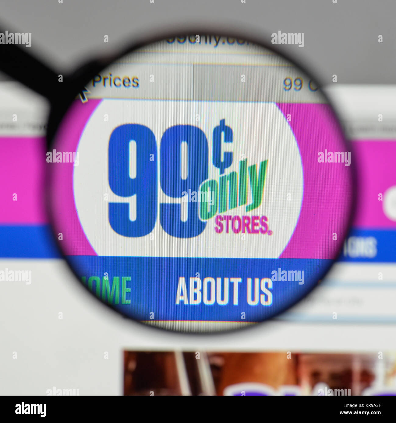 Milano, Italia - 10 agosto 2017: centesimi memorizza solo logo sulla homepage del sito web. Foto Stock