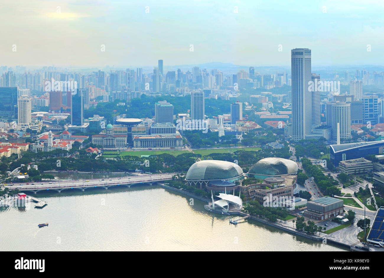 Lo skyline di Singapore Foto Stock