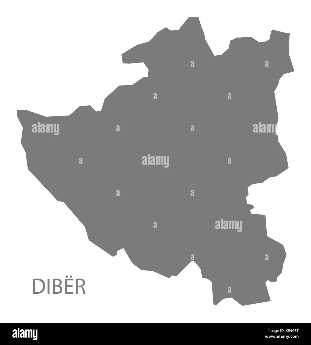 Diber Albania Mappa grigio Foto Stock