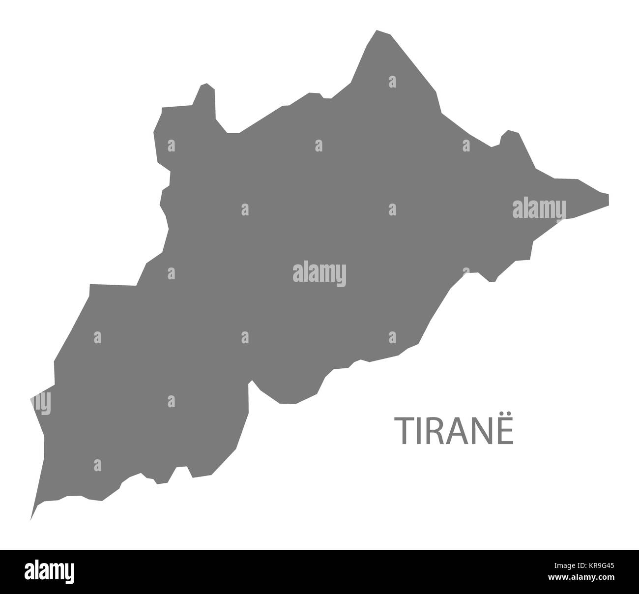 Tirane Albania Mappa grigio Foto Stock