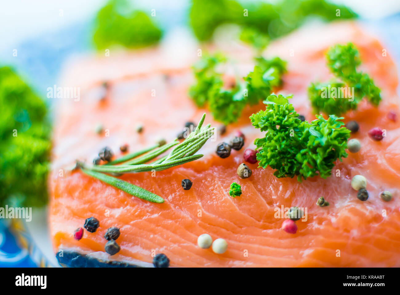 Di filetto di salmone fresco Foto Stock