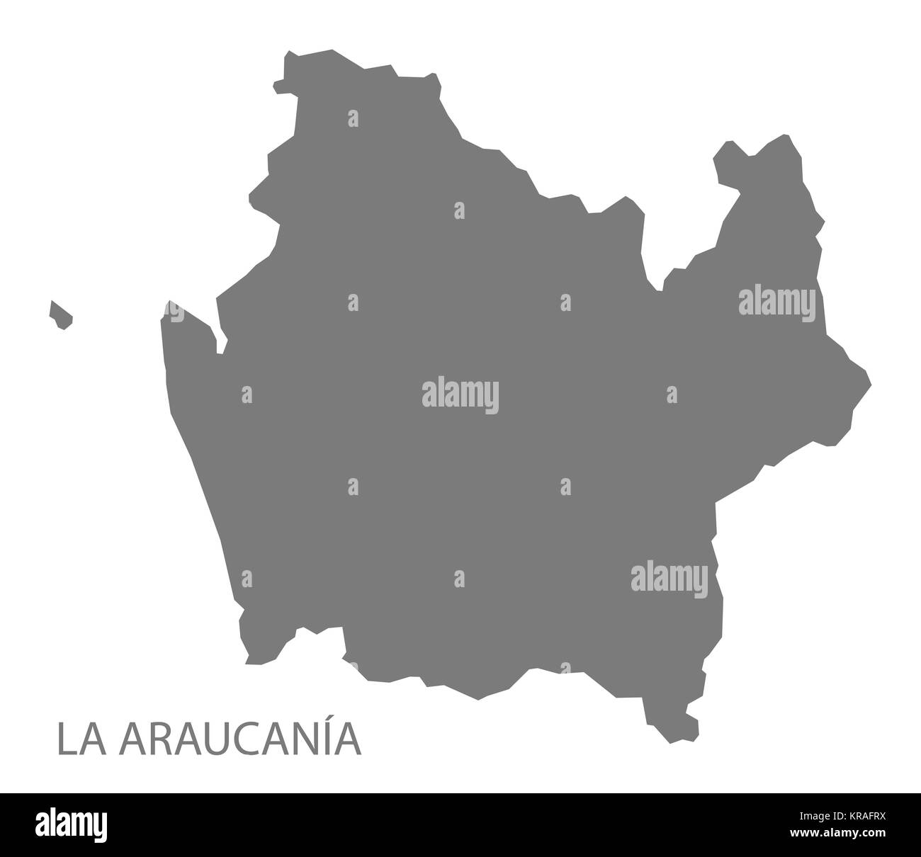 La Araucania Cile mappa in grigio Foto Stock