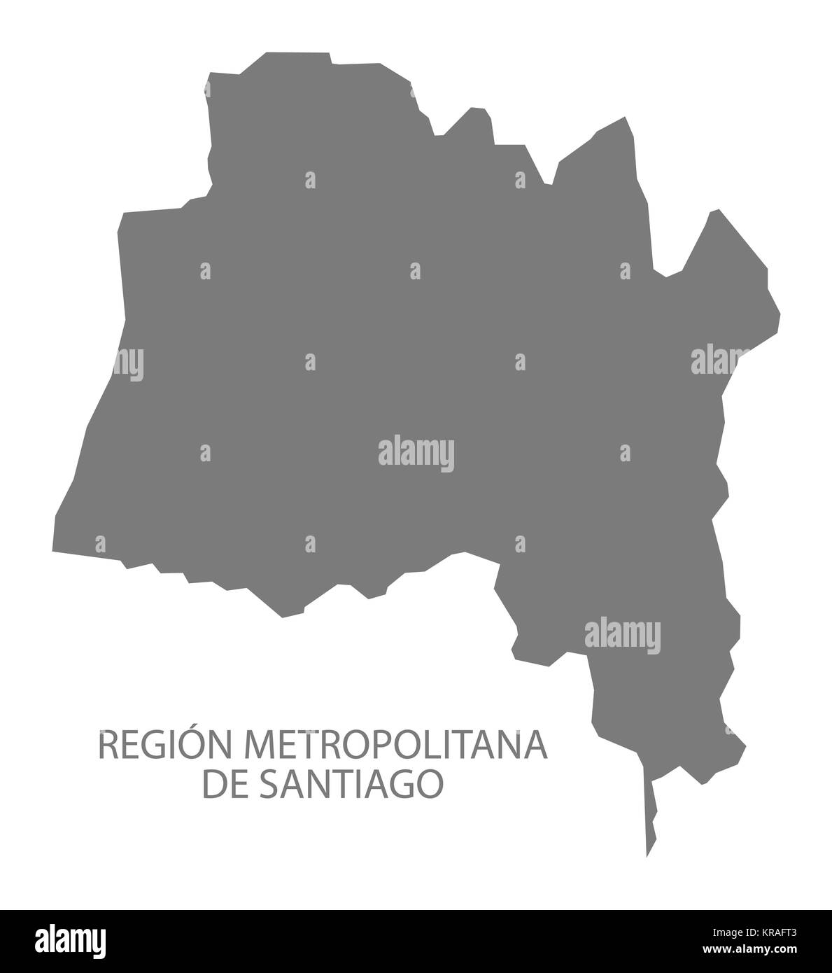 Regione Metropolitana de Santiago del Cile mappa in grigio Foto Stock