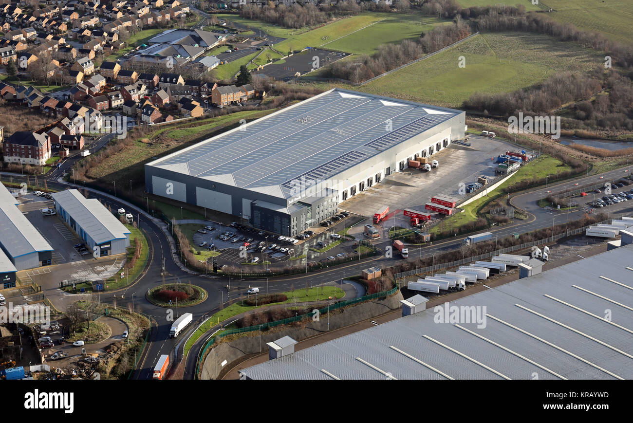Vista aerea del P & B Foods Limited, Leeds Foto Stock
