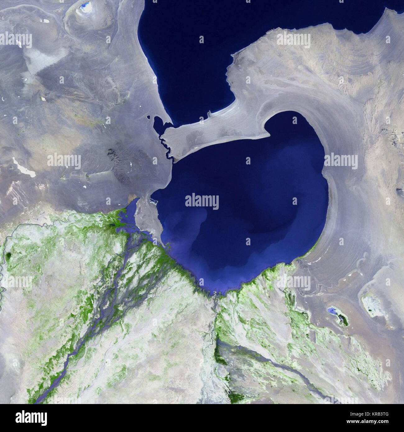 Airag lago, Mongolia, immagine Landsat Foto Stock