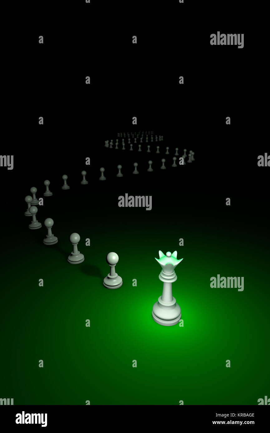 Astuta manovra.Politica flessibile (scacchi metafora). 3D render illustrazione. Spazio libero per il testo. Foto Stock