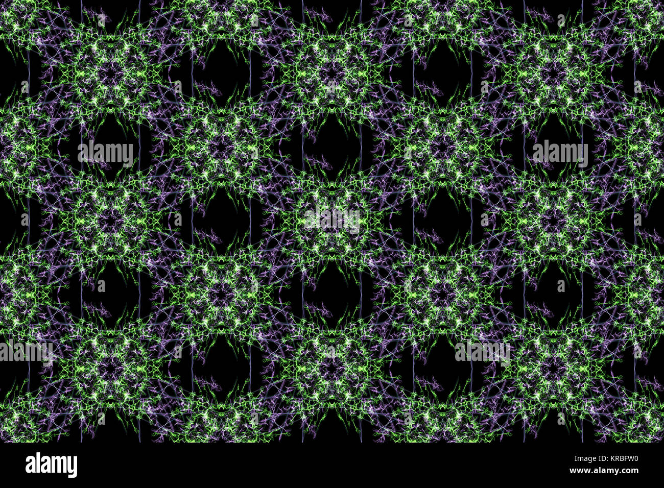 Neon linee di colore. Seamless pattern su sfondo nero. Seta perfetta simmetria serie pattern. Foto Stock
