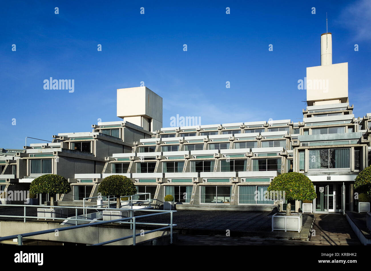 Sir Denys Lasdun - architettura modernista - nuovo tribunale in Cristo's College, parte dell'Università di Cambridge. Completato il 1970. Foto Stock