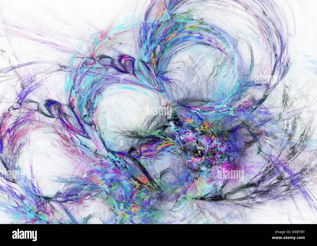 Fiamma frattale, computer immagine generata Foto Stock