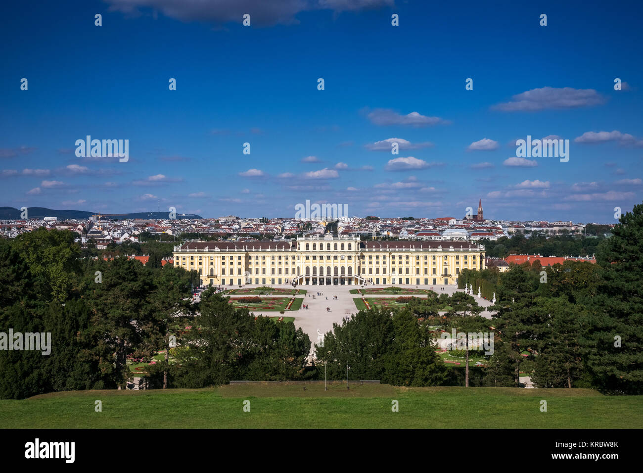 Paesaggio urbano di Vienna Palazzo di Schonbrunn Foto Stock