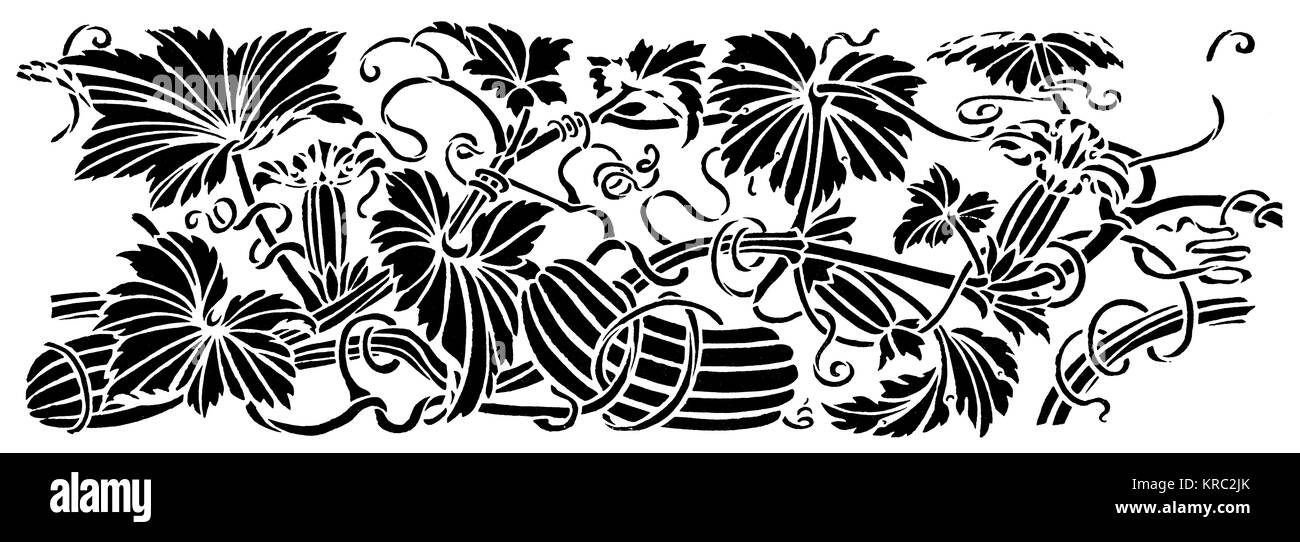 Design per fregio in uno stampino, da, L C Radcliffe, di Battersea, Londra, dal 1894 Studio Magazine la concorrenza Foto Stock