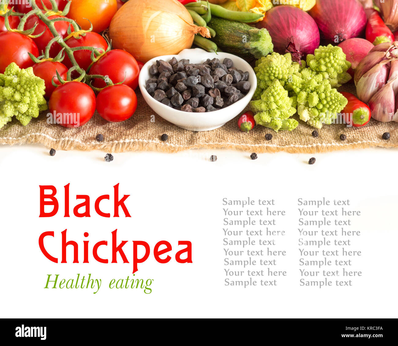 Il nero di ceci con verdure Foto Stock
