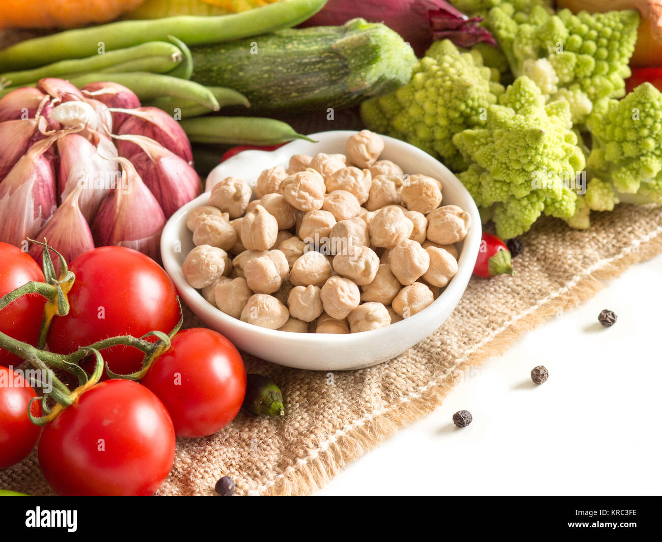 Cece con verdure Foto Stock