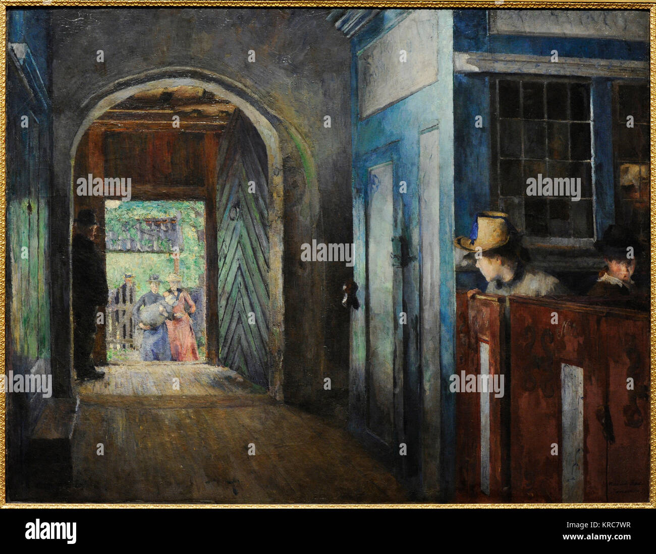 Harriet Backer (1845-1932). Pittore norvegese. Battesimo nella chiesa di Tanum, 1892. Galleria Nazionale. Oslo. La Norvegia. Foto Stock