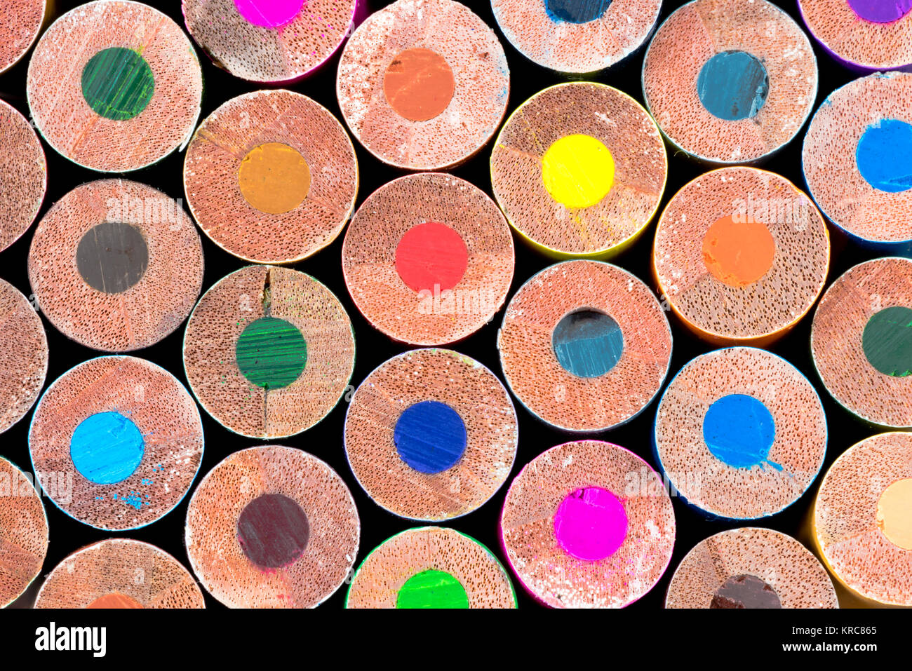 Close up macro shot di matite colorate Foto Stock
