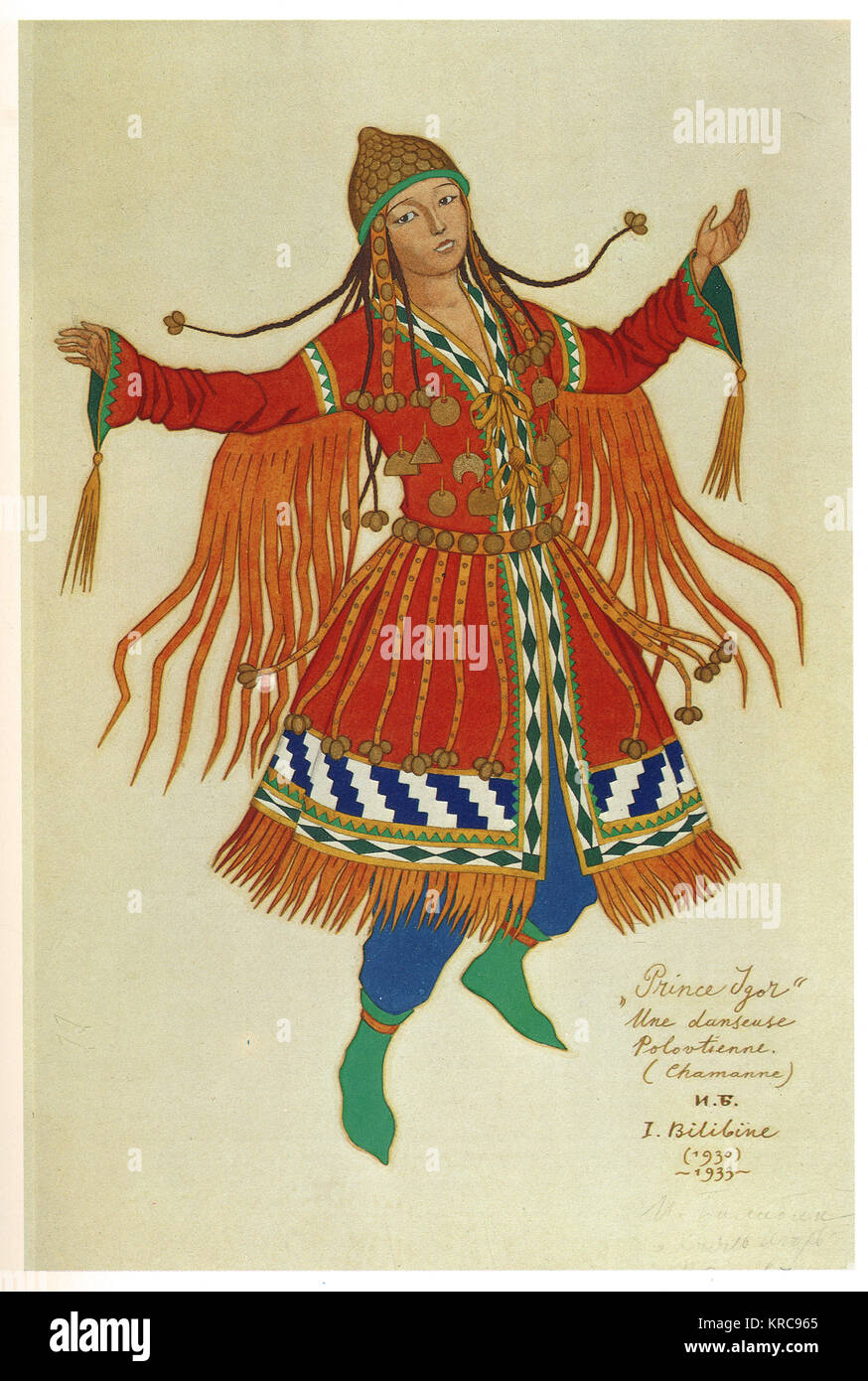 Ivan BILIBIN - costume design per l'opera Il principe Igor da Alexander borodin 1930 1 Foto Stock