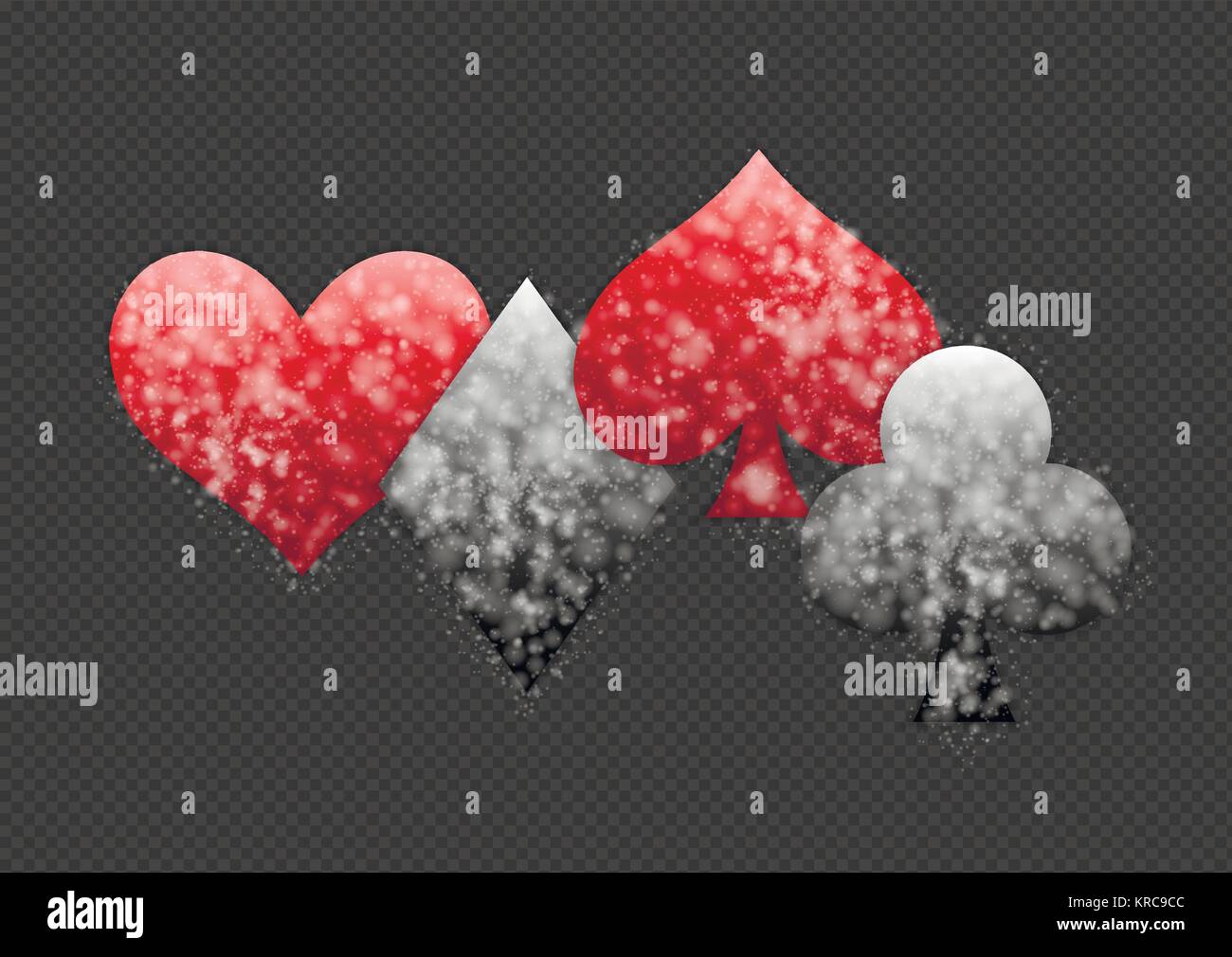 Per giocare a poker i simboli della scheda Illustrazione Vettoriale