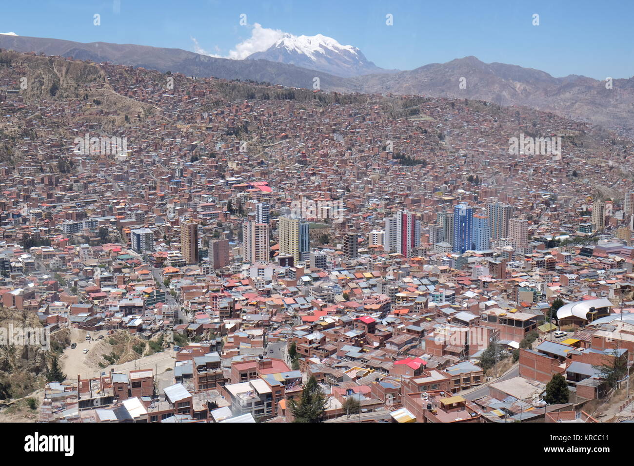 Vista su La Paz in Bolivia Foto Stock