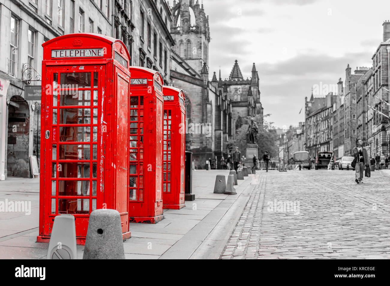 Street View di Edimburgo, Scozia, Regno Unito Foto Stock