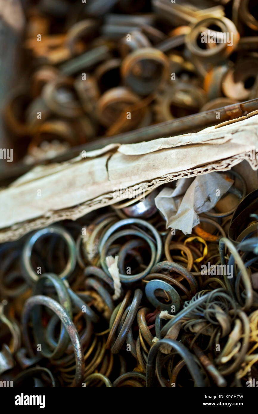 Sacco di anelli in metallo Foto Stock