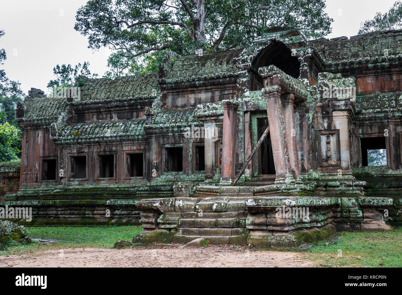 Incolto le rovine di un antico edificio entro l'Angkor Wattemple complesso vicino a Siem Reap in Cambogia, il più grande monumento religioso nel mondo Foto Stock