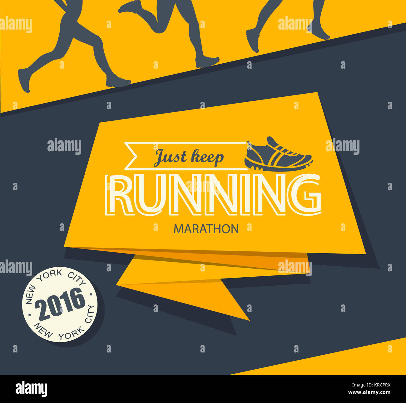 Esecuzione di maratona e jogging. Foto Stock