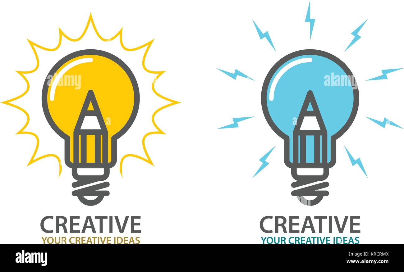 Simbolo della idea creativa - icona della lampadina, il concetto di design Illustrazione Vettoriale