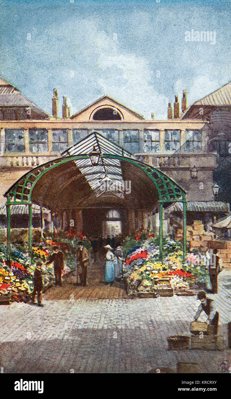 Una scena del mercato. Data: circa 1905 Foto Stock