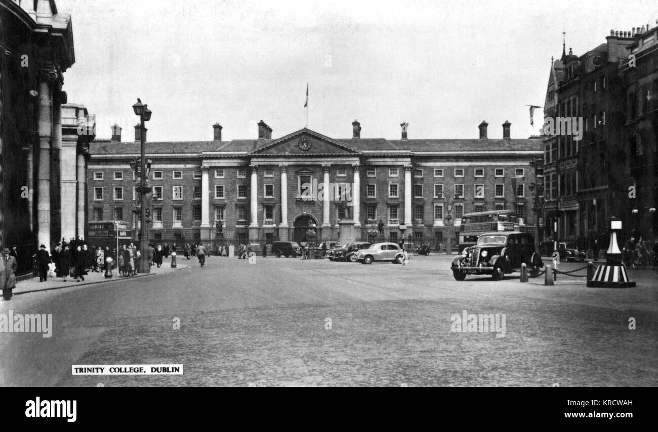 Vista del Trinity College, Dublino, Irlanda Foto Stock