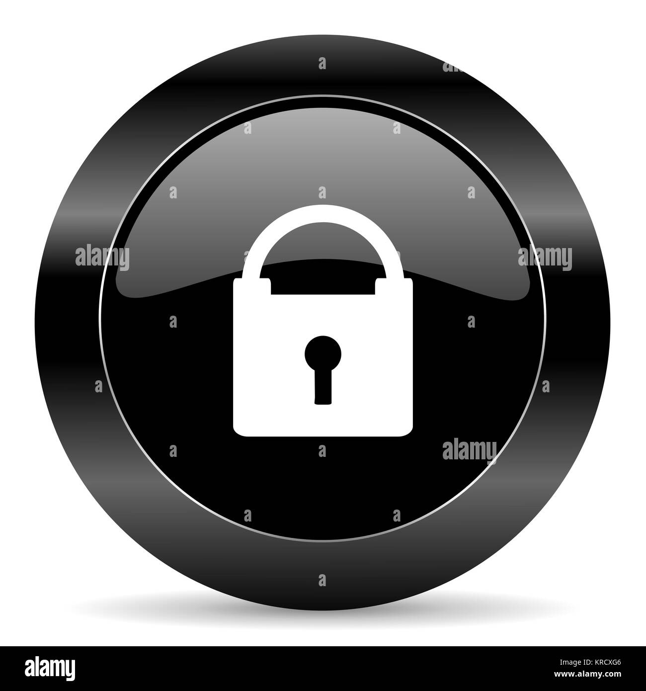 Cerchio nero pulsante web su sfondo bianco Foto Stock