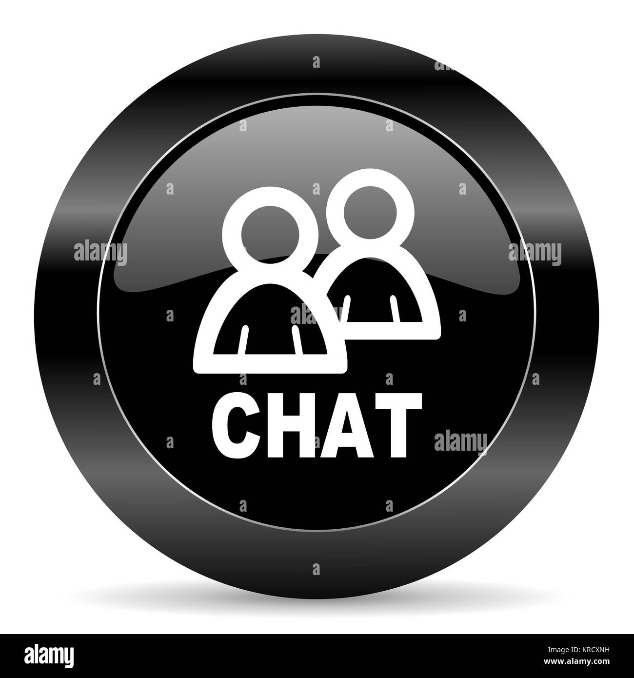 Cerchio nero pulsante web su sfondo bianco Foto Stock