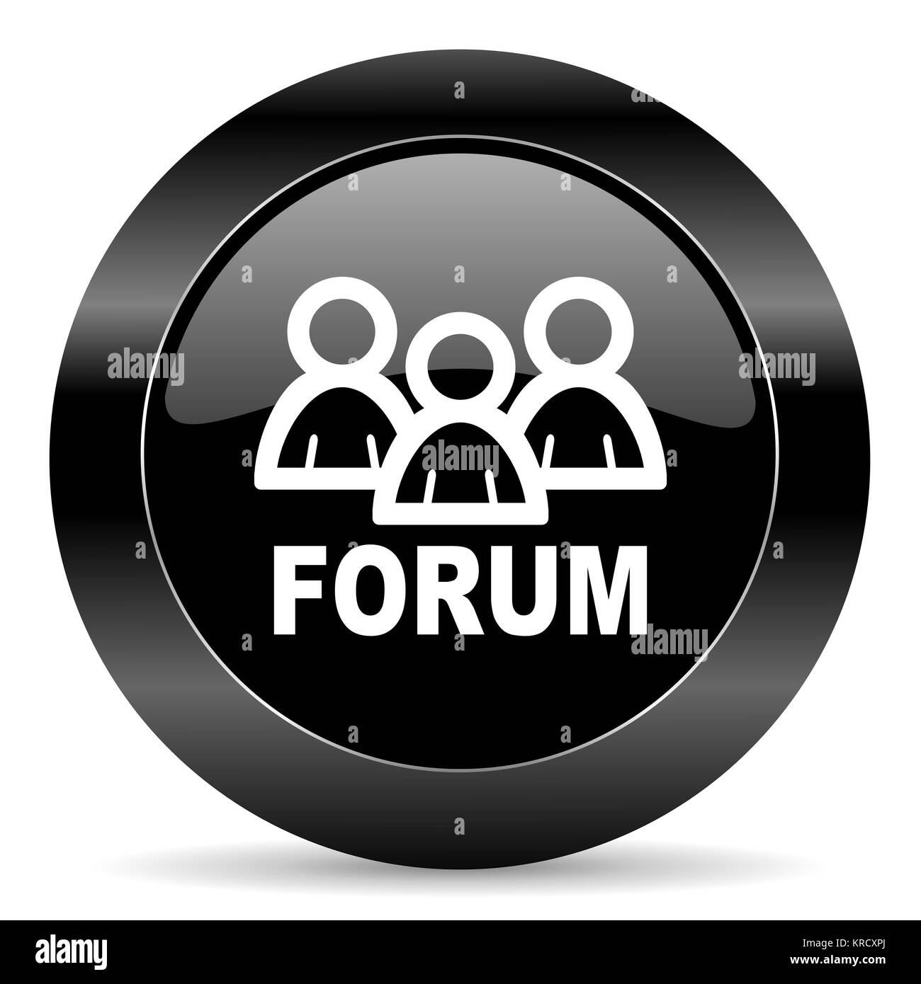 Cerchio nero pulsante web su sfondo bianco Foto Stock