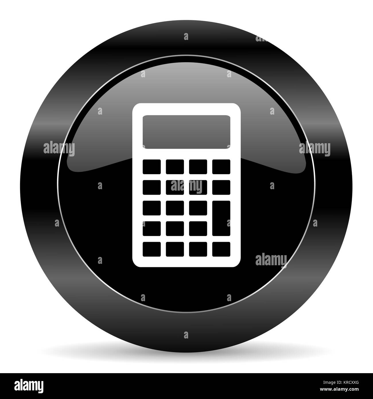 Cerchio nero pulsante web su sfondo bianco Foto Stock