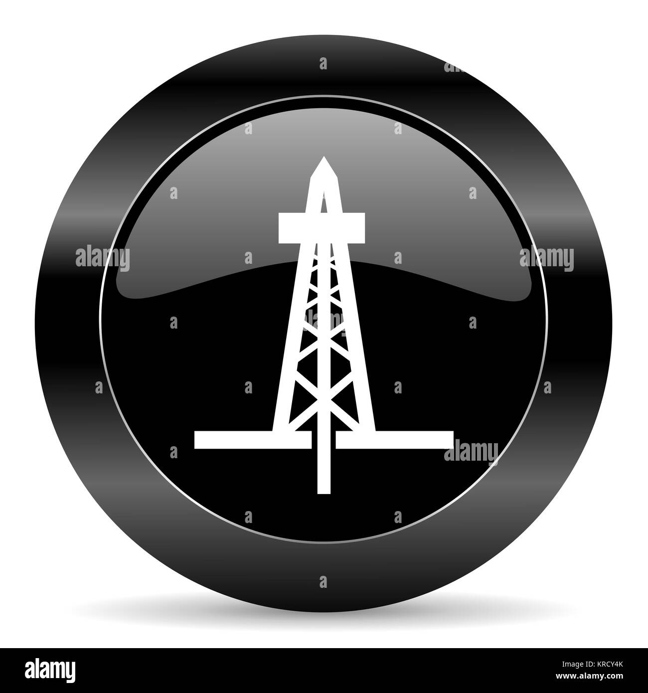 Cerchio nero pulsante web su sfondo bianco Foto Stock