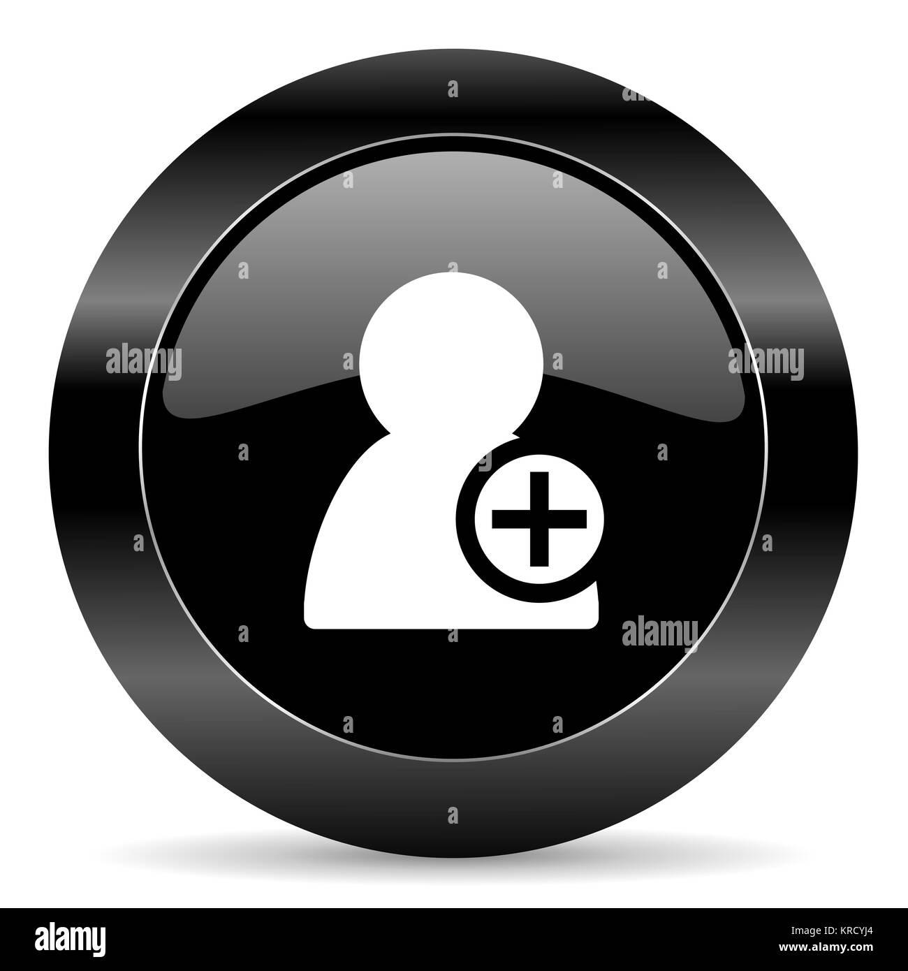 Cerchio nero pulsante web su sfondo bianco Foto Stock