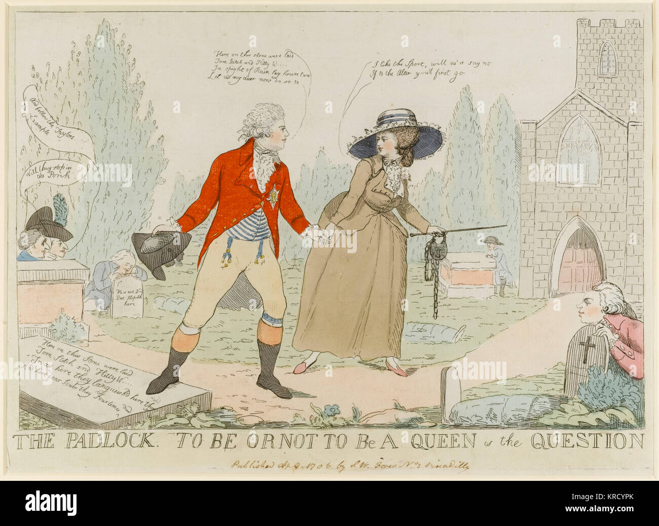 Cartone satirico, il lucchetto Foto Stock