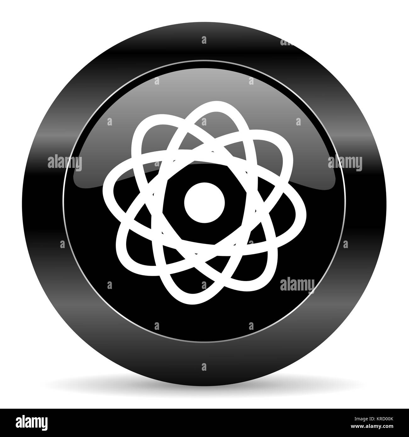 Cerchio nero pulsante web su sfondo bianco Foto Stock