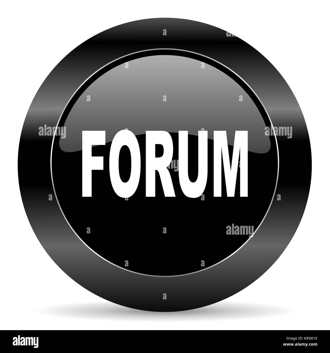 Cerchio nero pulsante web su sfondo bianco Foto Stock