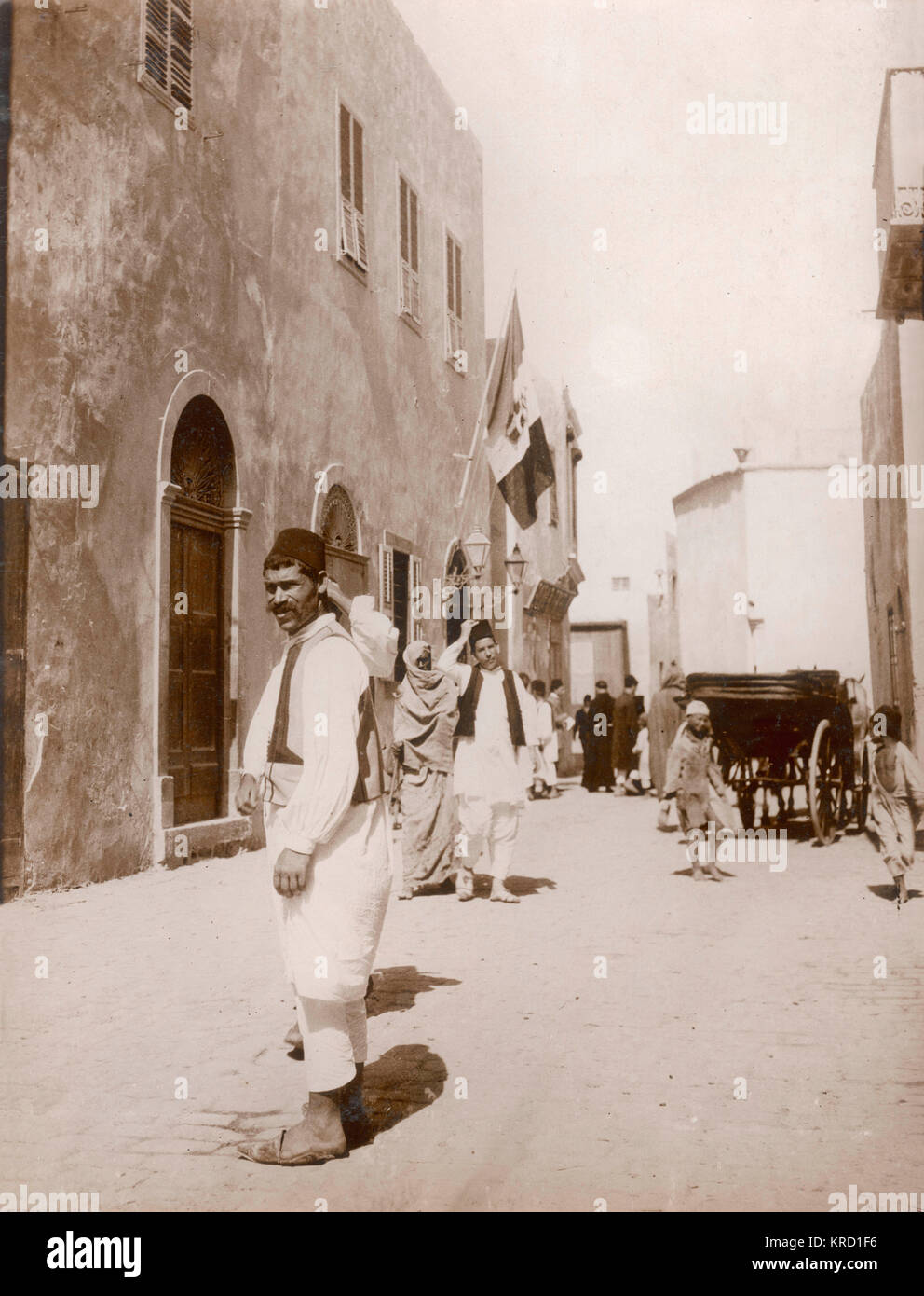 Custom House, Tripoli, durante la guerra italo-turca Foto Stock